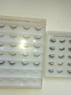 Silk False Eyelash Tray Set in Black 20 Pairs